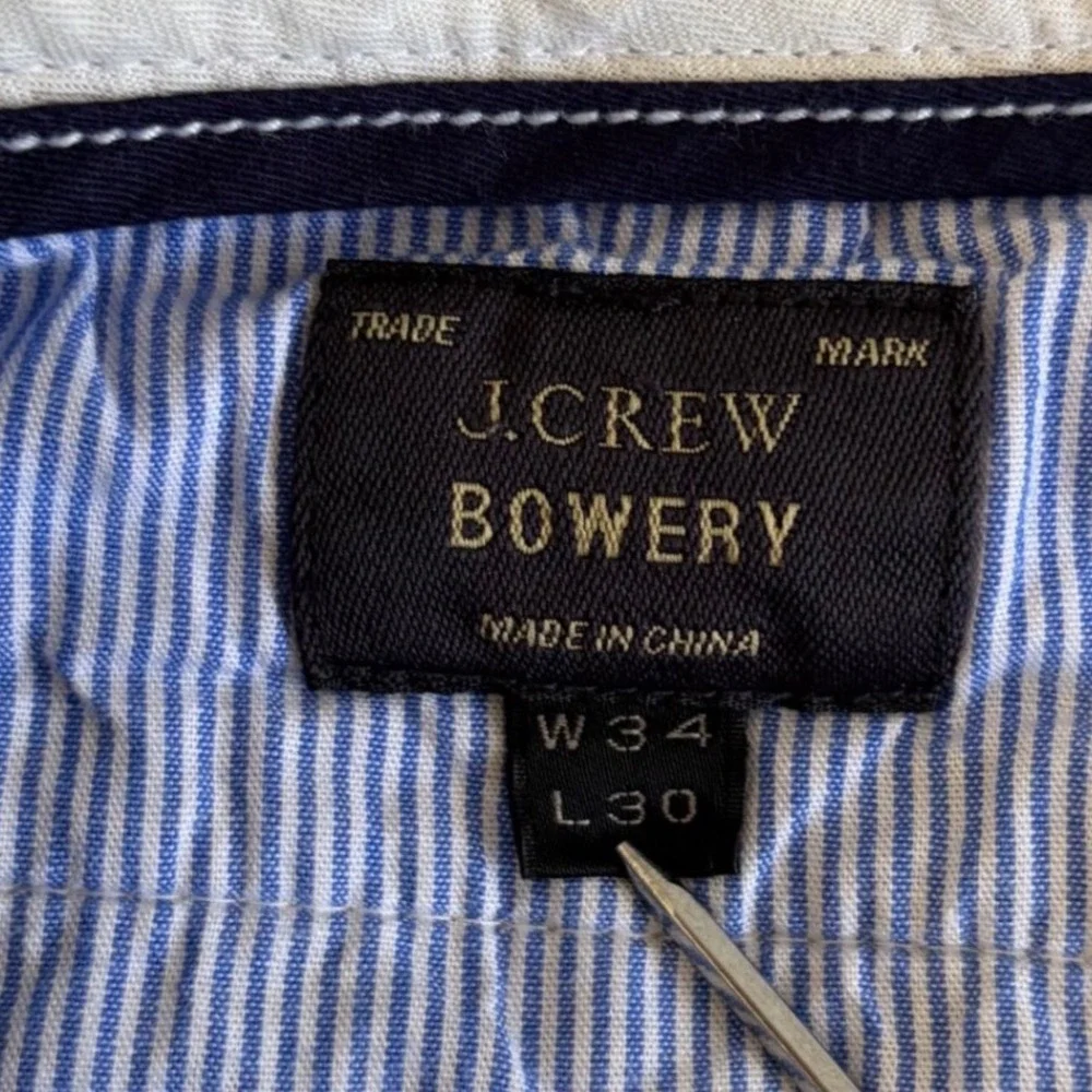 J.Crew Bowery Slim Dress Pants Mens 34x30 Grey Stretch Cotton Chino Trousers